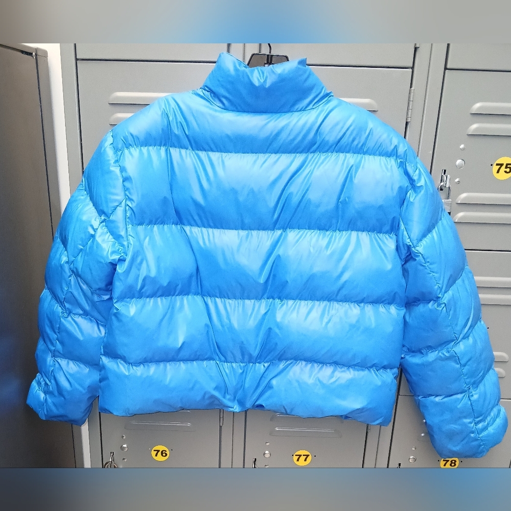Future Collective with Kahlana Glossy Blue Puffer Jacket Size S - Picture 4 of 6